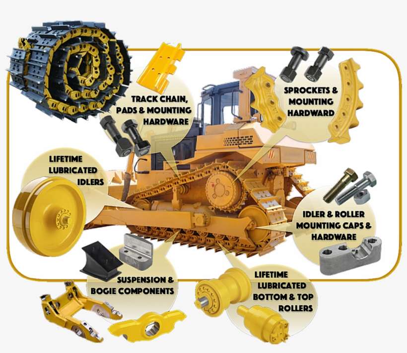 Bulldozer Undercarriage Parts Heavy Equipment Mechanic Png PNG Image