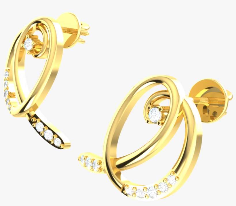 0 15ctw Round Cut Natural Diamond 18k Gold - Earrings, transparent png download