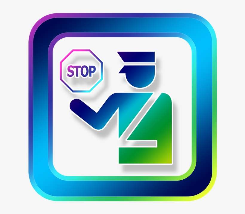 Icon, Stop, Cop, Id, Id Card Control, Entry, Customs - Customs Icon, transparent png download