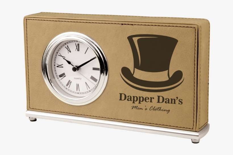 Leatherette Wrapped Horizontal Desk Clocks - Quartz Clock, transparent png download