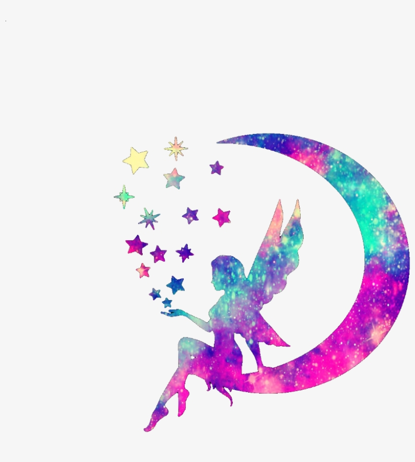 #ftedtickers #fairy #stars #moon #colorful #magical - Moon And Star Png, transparent png download
