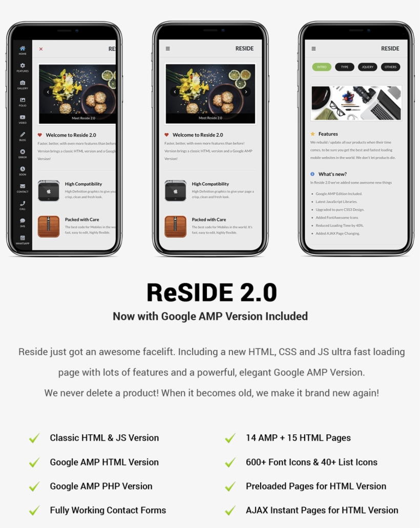 Reside Mobile Template - Mobile Phone, transparent png download