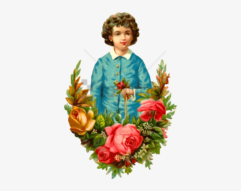 Free Png Download Victorian Boy With Flowers Png Images - Victorian Man Flowers, transparent png download