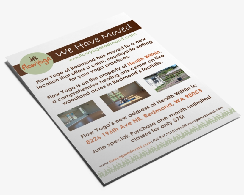 Flow Yoga Flyer - Flyer, transparent png download