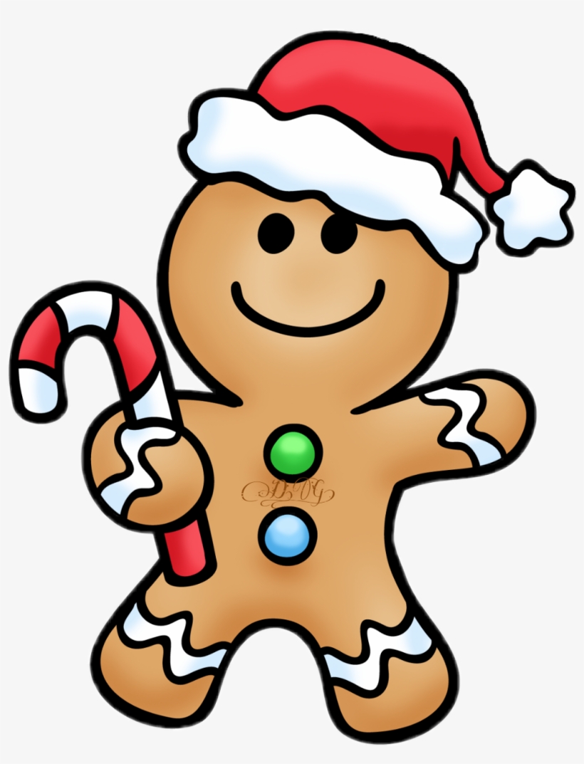 Christmas Sticker - Christmas Gingerbread Man Drawing, transparent png download