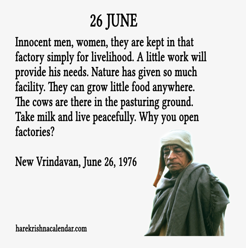 26 June - Srila Prabhupada Quotes On Food, transparent png download