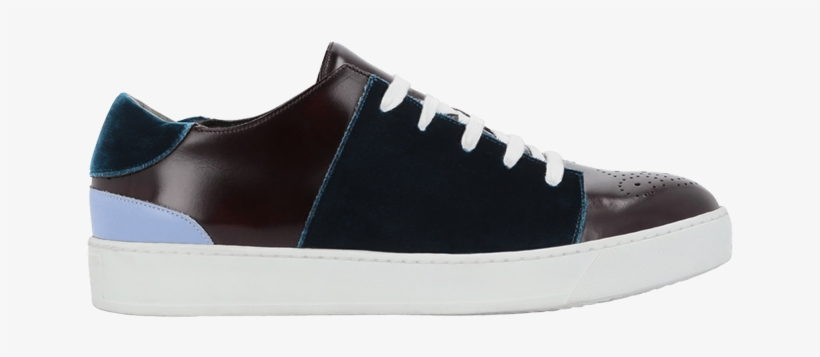 Dark Brown Leather Sneakers With Velvet Details - Suede, transparent png download