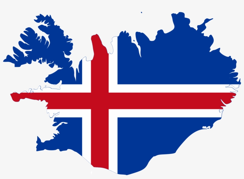 Iceland Flag Outline With File Icelandstub Svg Wikipedia - Iceland Map Flag Png, transparent png download