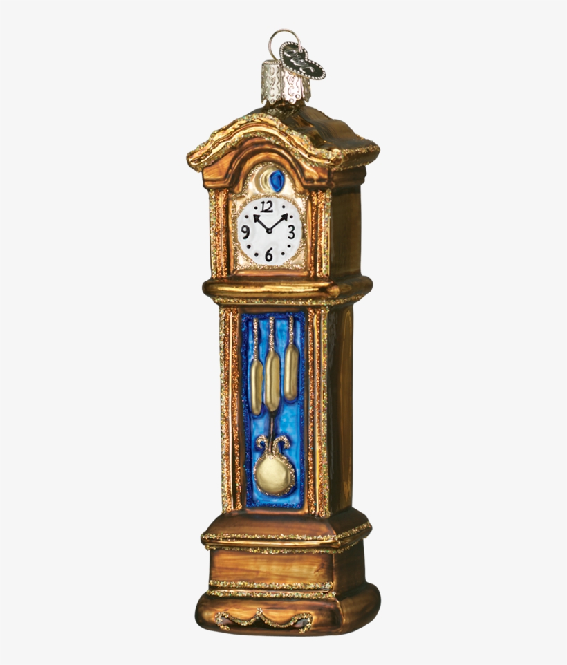 Old World Christmas Grandfather Clock Glass Ornament - Longcase Clock, transparent png download