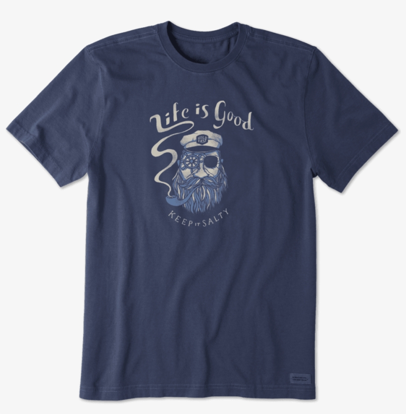 Life Is Good Men's Old Salt Crusher Tee L Darkest Blue - Life Is Good Drummer Shirt, transparent png download