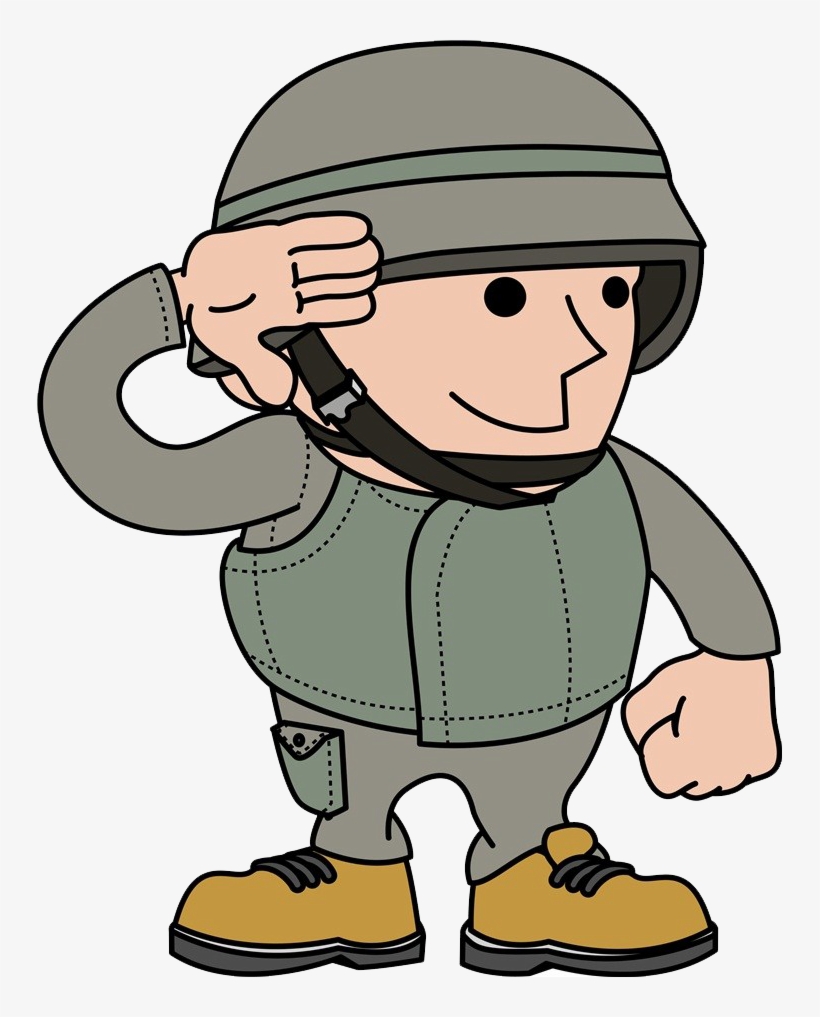 Salute Royalty Free Military Clip Art The - Army Soldier Cartoon, transparent png download