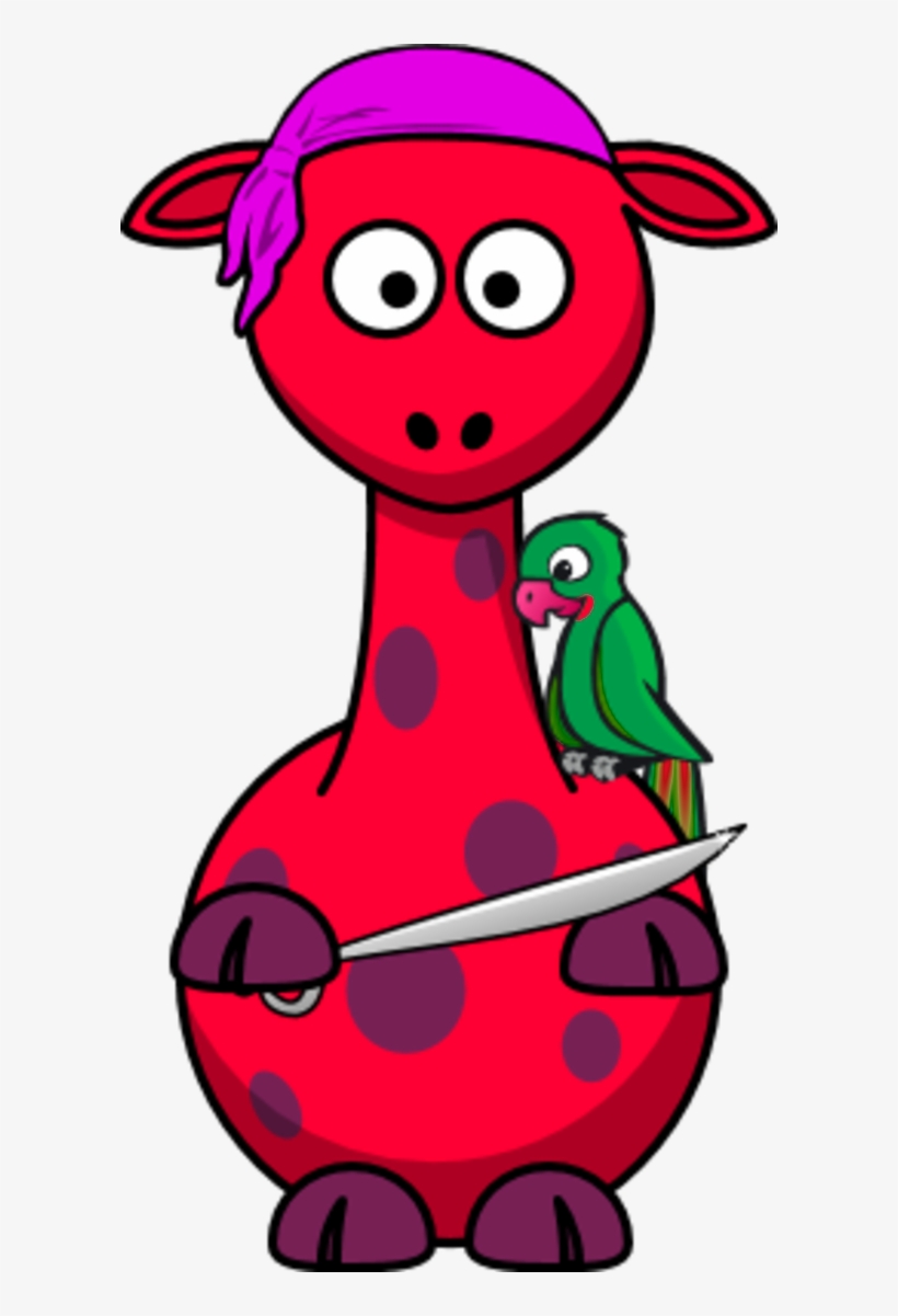 Pirate Sword Giraffe - Blue Giraffe Clip, transparent png download