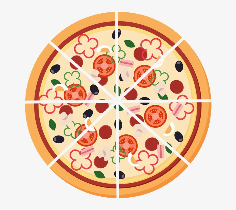 Large 16 Inch - Clipart 8 Piece Pizza, transparent png download