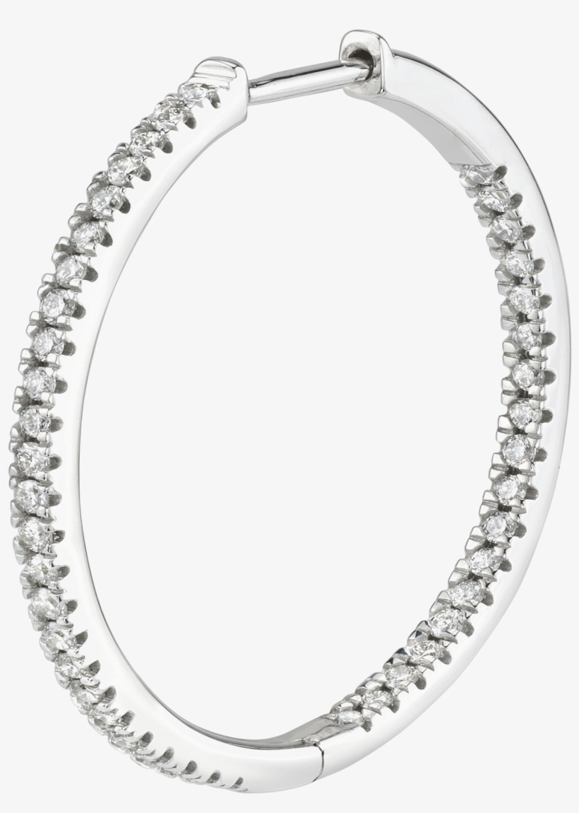 Large Diamond Inside Out Hoop Earring - Earrings, transparent png download