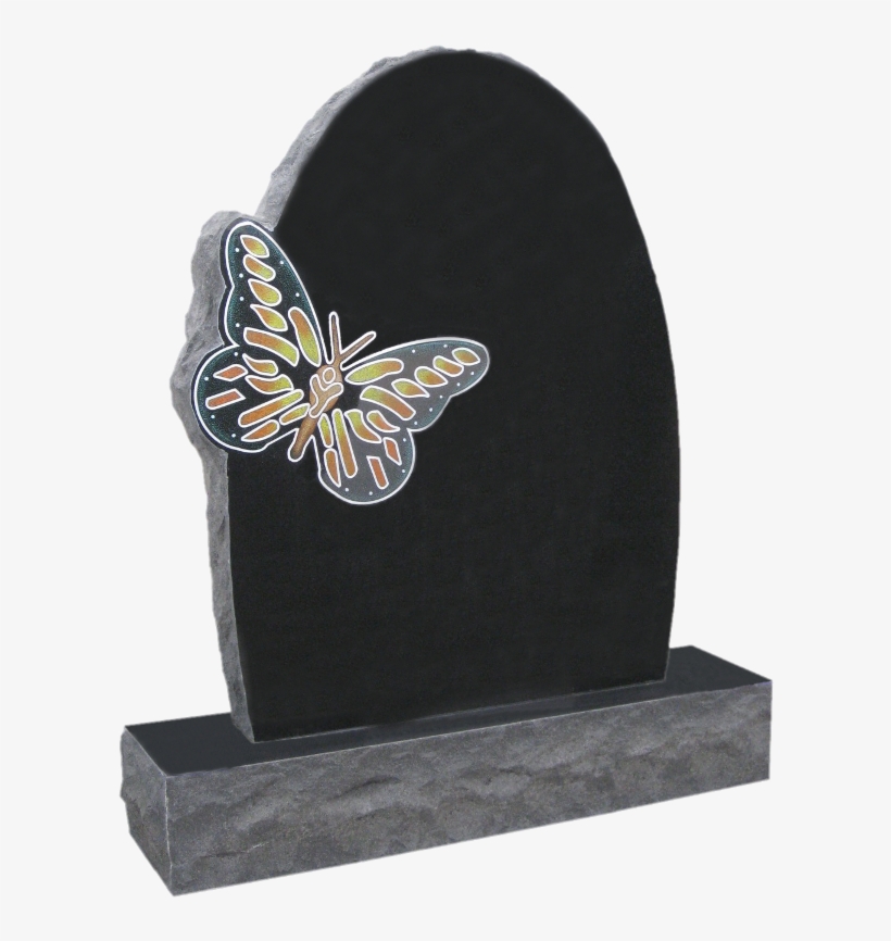 Rb S 09 Oval Shape With Carved Butterfly - Headstone, transparent png download