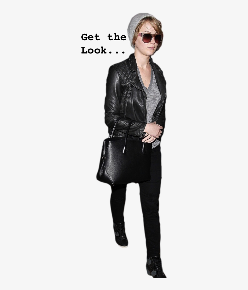 Jennifer Lawrence - Leather Jacket, transparent png download
