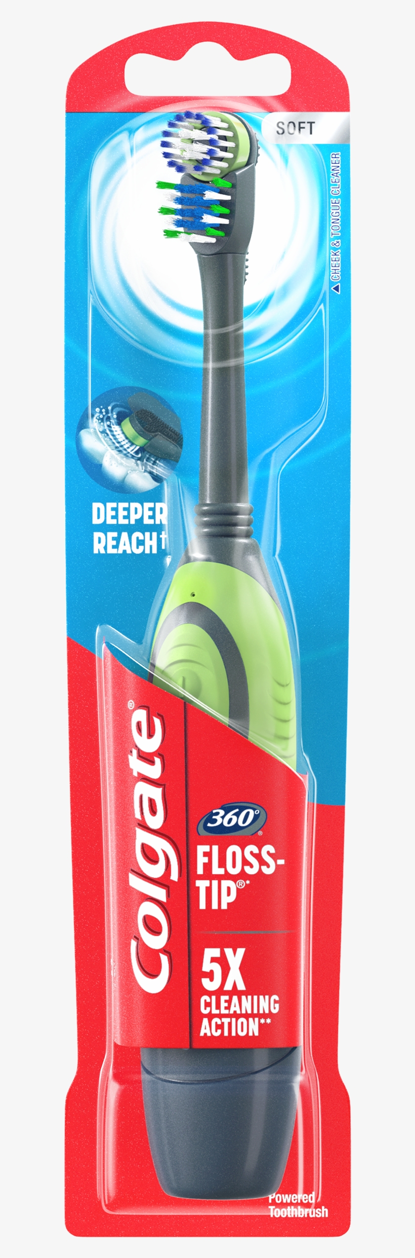 Colgate Total Advanced Floss-tip Battery Powered Toothbrush, - Battery Powered Toothbrush, transparent png download