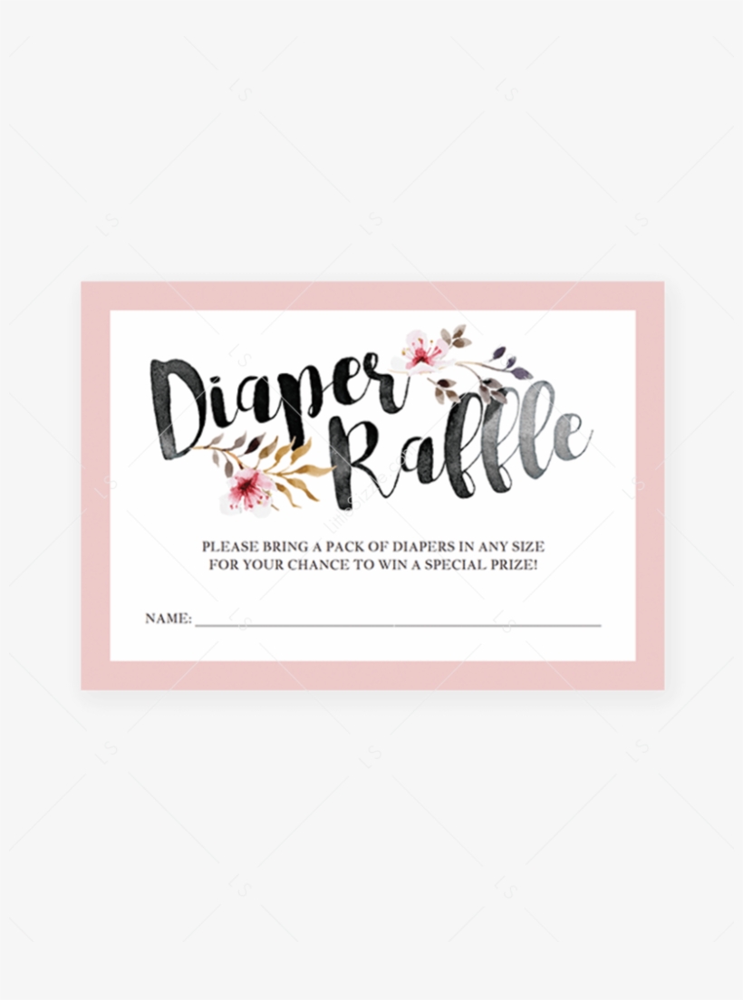 Printable Pink And Black Diaper Raffle Tickets By Littlesizzle - Calligraphy, transparent png download