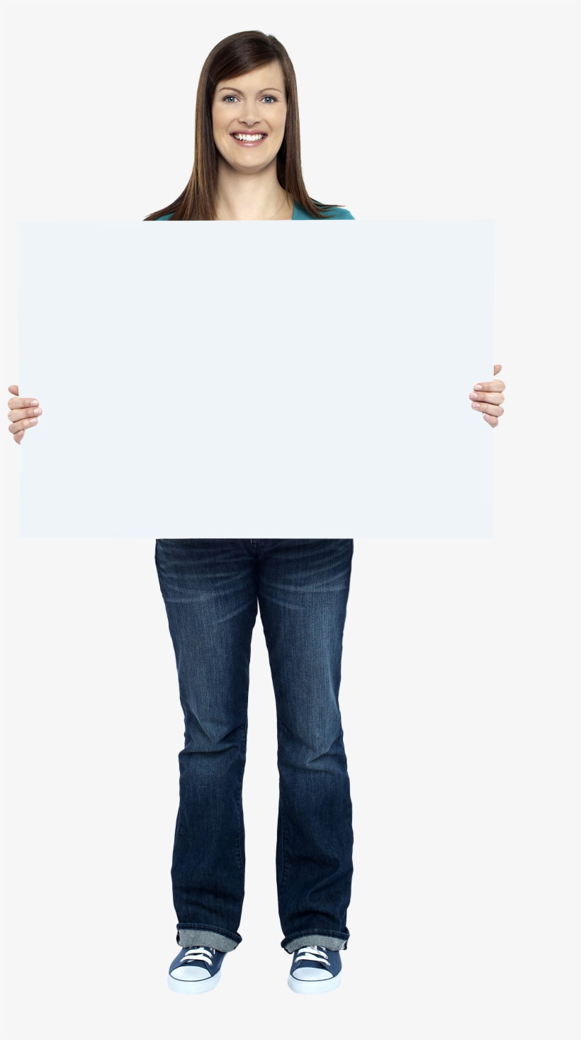 Girl Holding Banner - Girl, transparent png download