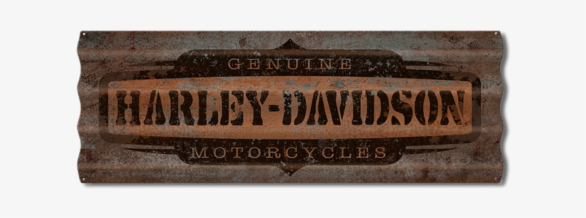 Harley-davidson® Distressed Corrugated Metal Sign - Wood, transparent png download