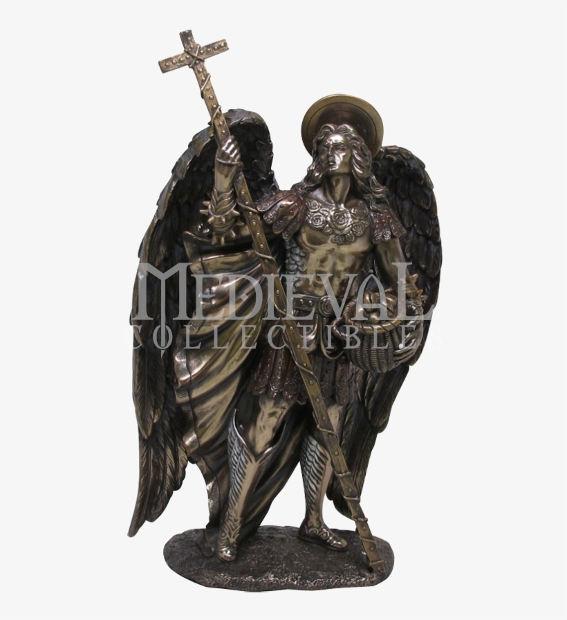 Saint Barachiel Angel Statue From Medieval Collectables - Angel Cross Staff, transparent png download