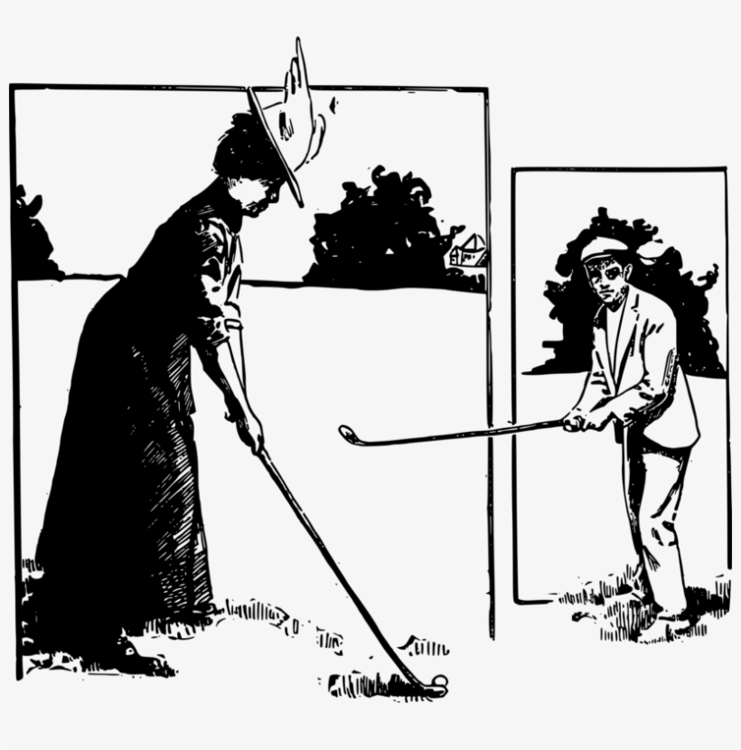 All Photo Png Clipart - Golfing Couple Cartoon, transparent png download