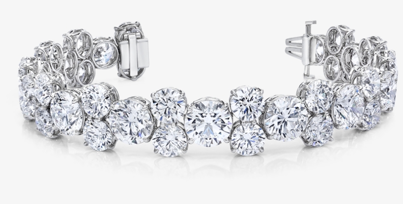 B5855 Round Diamond Bracelet Front - Platinum, transparent png download