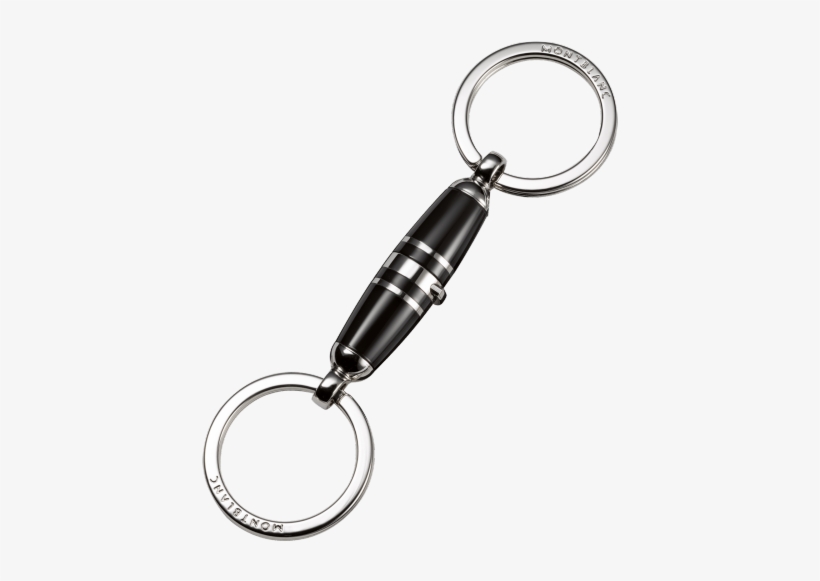 Meisterstück Key Fob Double Ring Metal/resin Black - Keychain, transparent png download