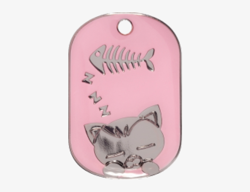 Pink Sleeping Cat Fashion Pet Tag By Bow Wow Meow - Paw, transparent png download