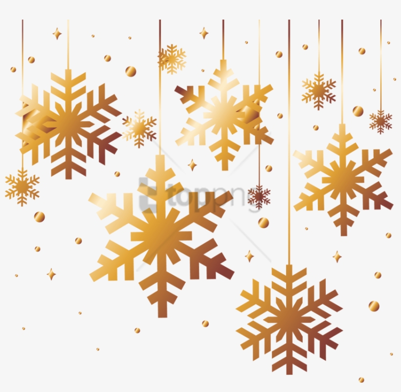 Free Png Download Copos De Nieve Navidad Png Images - Gold Christmas Snowflake Png, transparent png download