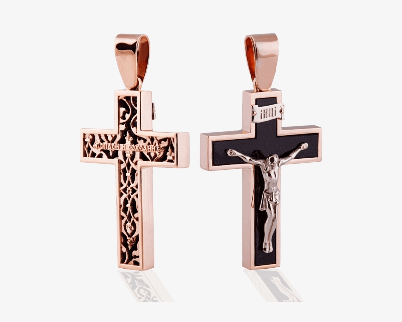 Man's Cross “ahates” With An Agate - Золотой Крестик С Агатом, transparent png download
