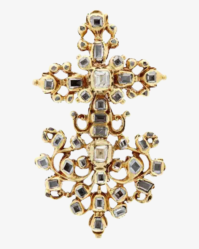 Antique 17th Century Diamonds, 18 Karat Gold Cross - Cross, transparent png download
