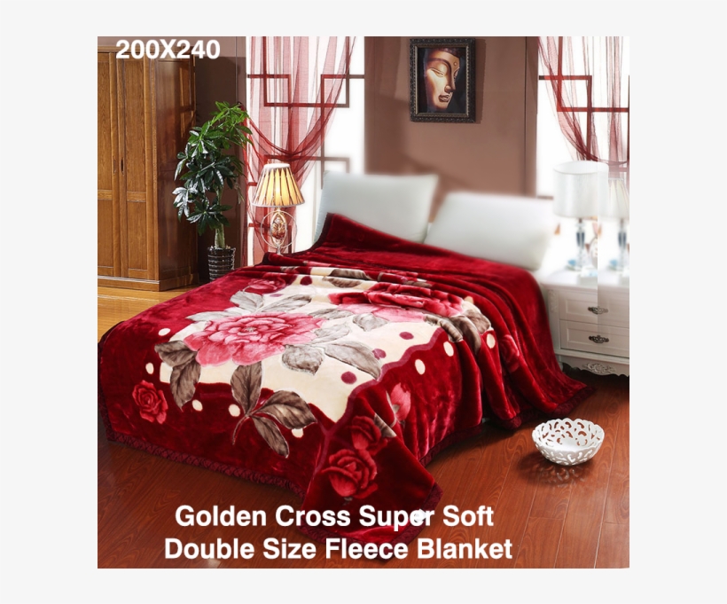 Golden Cross Super Soft Double Size Fleece Blanket - Double Layer Double Bed Blanket, transparent png download