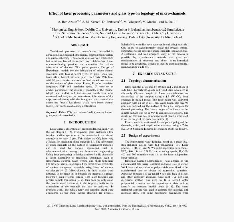 Effect Of Laser Processing Parameters And Glass Type - (page 16), transparent png download