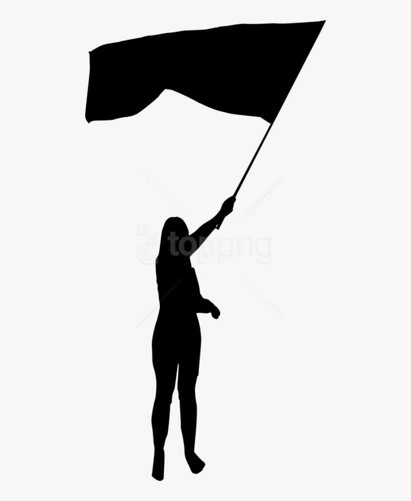 Free Png Person With Flag Silhouette Png - Silhouette, transparent png download