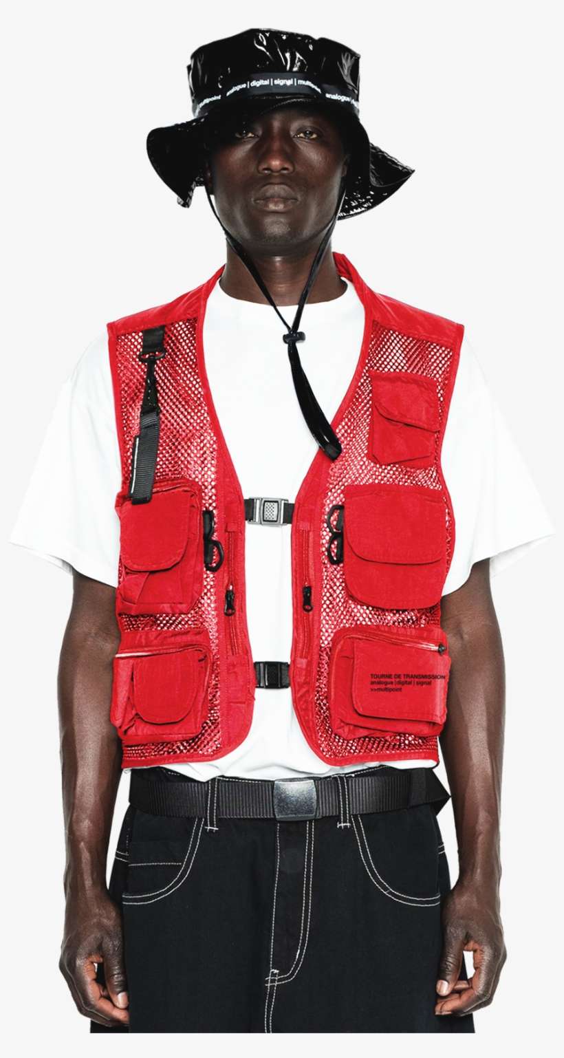 Multipoint Tactical Vest red / Black Tactical Vest Streetwear PNG