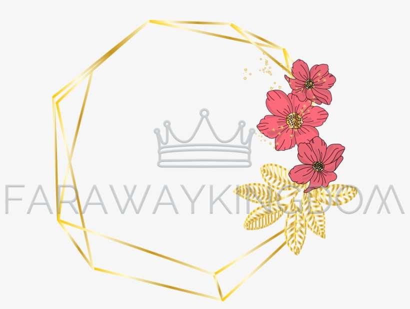 Red Flower Wedding Floral Golden Vector Illustration Gold Floral Frame Png Png Image Transparent Png Free Download On Seekpng