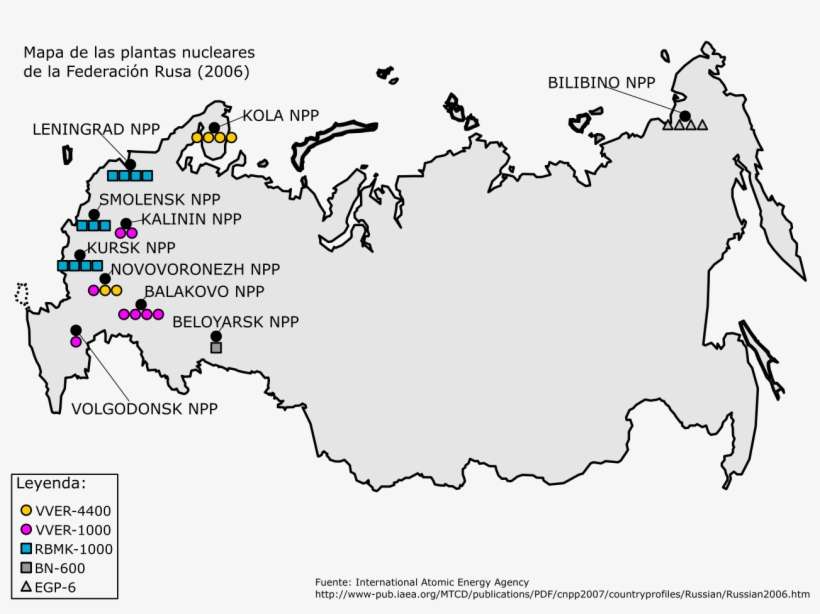 Mapa De Las Plantas Nucleares En La Federación Rusa - Mapa De La Economía De Rusia, transparent png download
