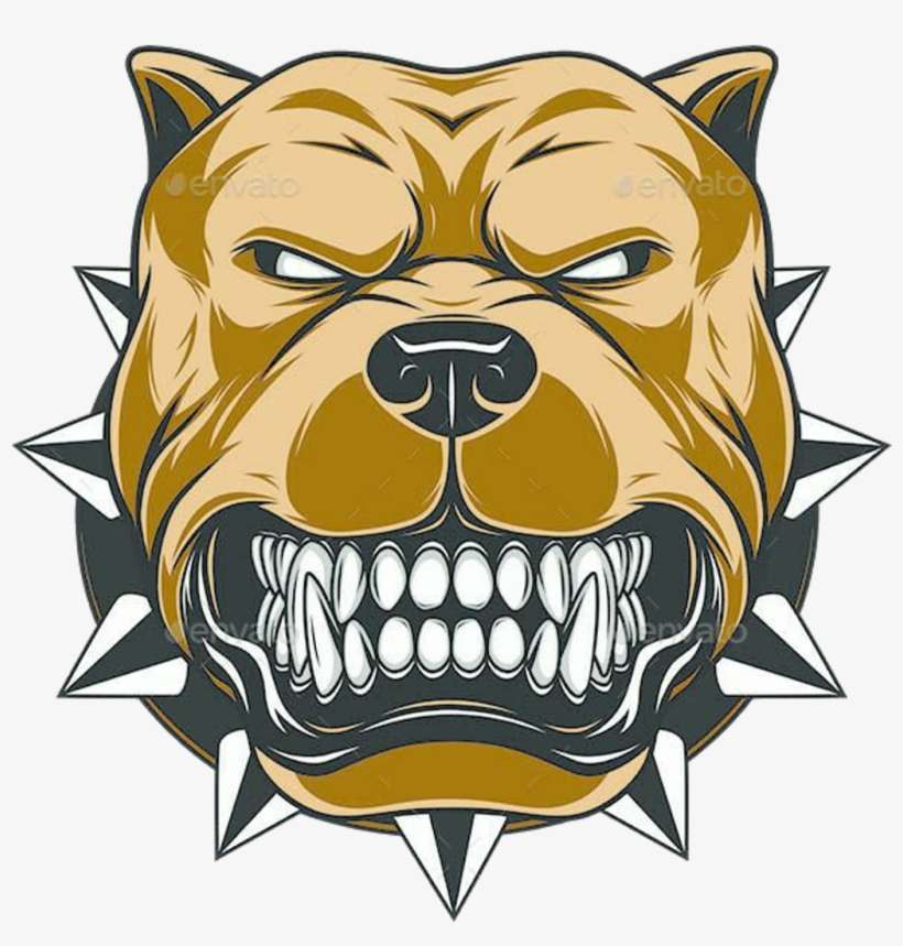 #pitbull #dog #bad #mal #cão #cachorro #cartoon #desenho - Angry Pitbull, transparent png download