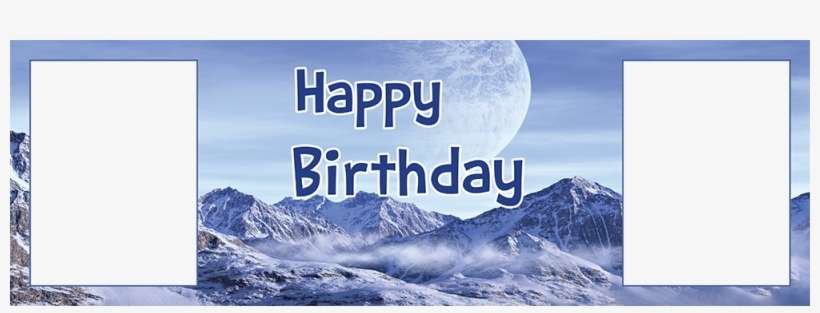 Personalised Snow Mountains Photo Birthday Banner - Summit, transparent png download