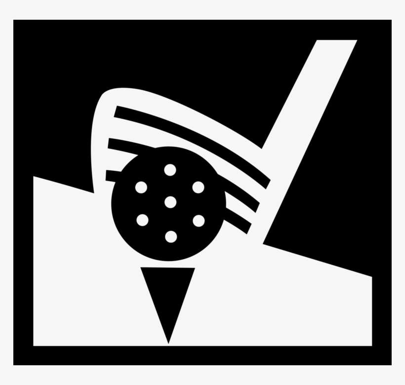 Vector Illustration Of Sport Of Golf Club Hits Ball - Illustration, transparent png download
