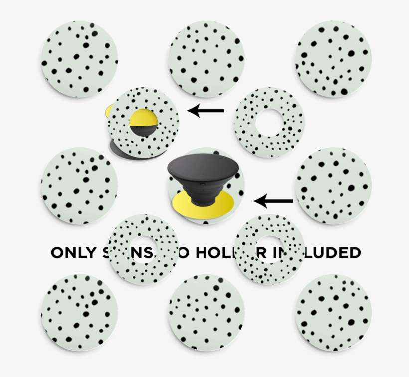 Black Dots On Green Skin Phone Holder - Polka Dot, transparent png download