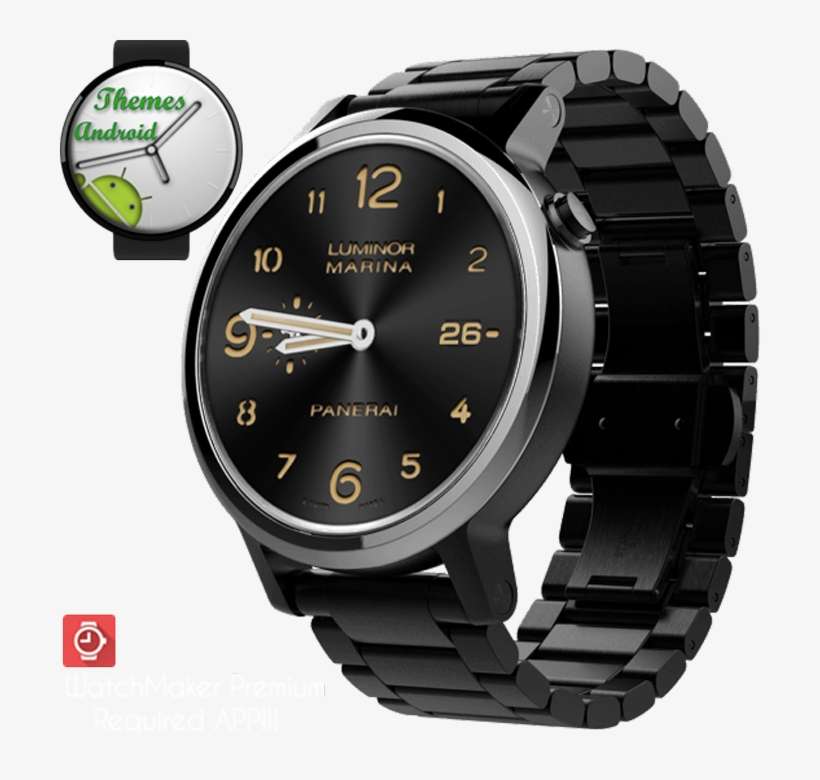 Panerai Luminor Marina Watch Face [elite] - Moto 360 Smartwatch Black, transparent png download