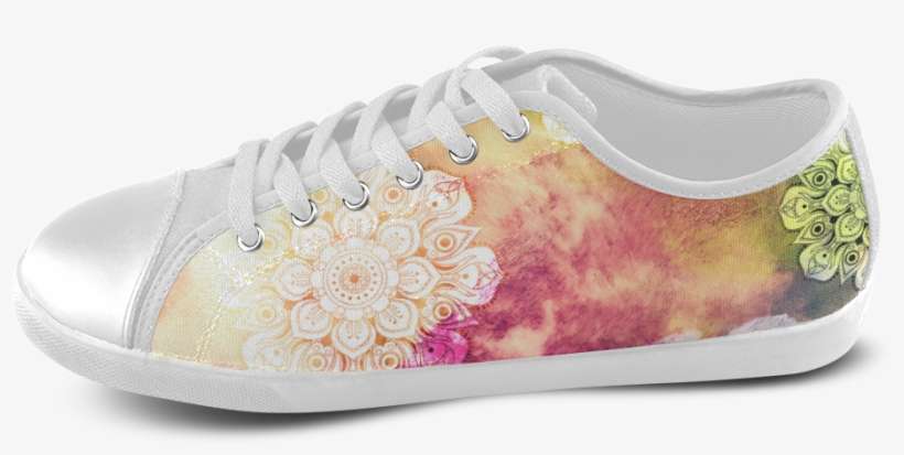 Watercolor Lotus Mandala Pattern - Walking Shoe, transparent png download