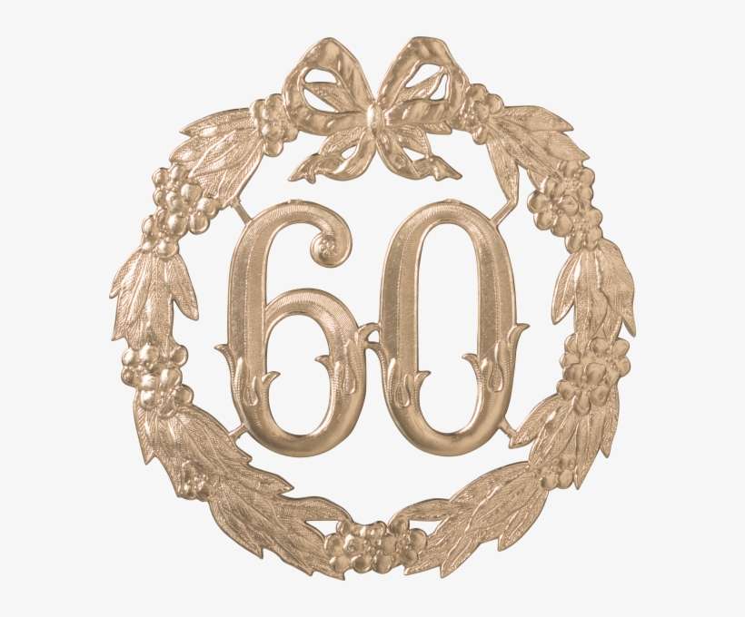 Anniversary Shields/ Number "60" Gold, - Circle, transparent png download