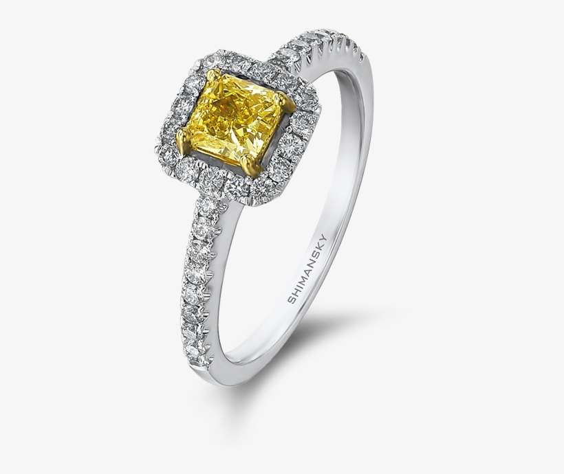Shimansky My Girl Fancy Yellow Halo Ring - Pre-engagement Ring, transparent png download