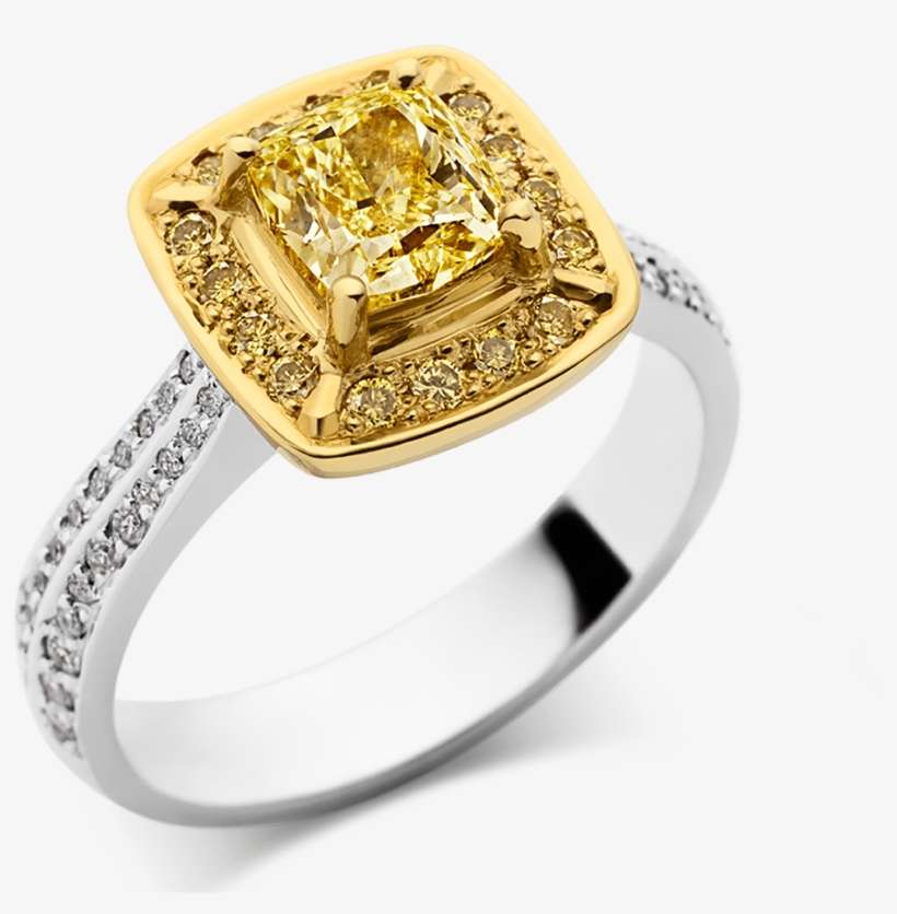 Photo Of Yellow And White Diamond Ring - Pre-engagement Ring, transparent png download