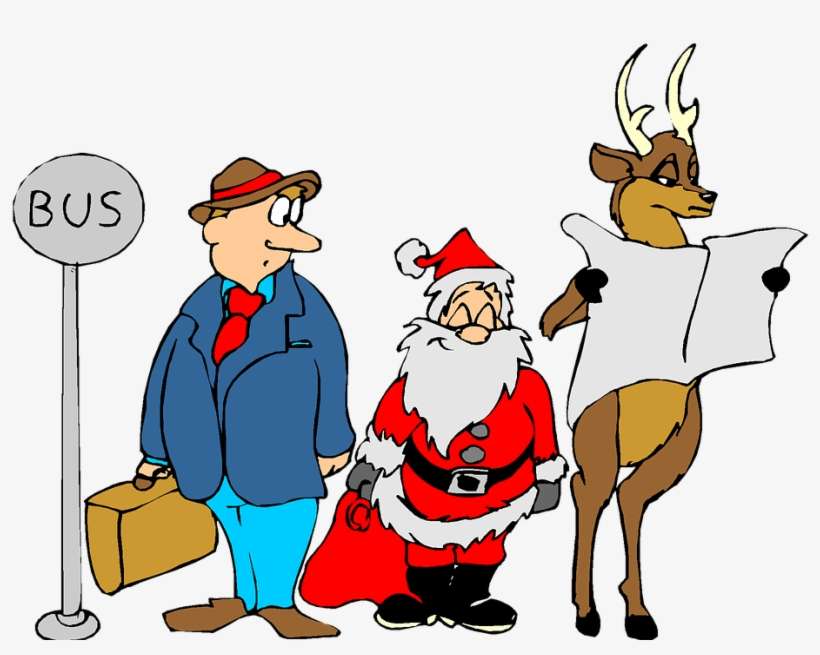 Christmas, Holiday, Clip Art, Reindeer, Bus Stop, Funny - People At The Bus Stop Clipart, transparent png download