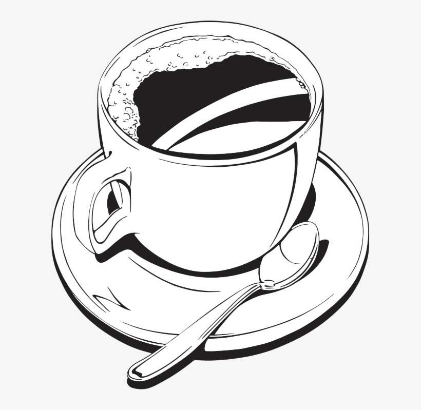 Vector Swirl Clipart Coffee - Drawing Of Coffee Black And White, transparent png download