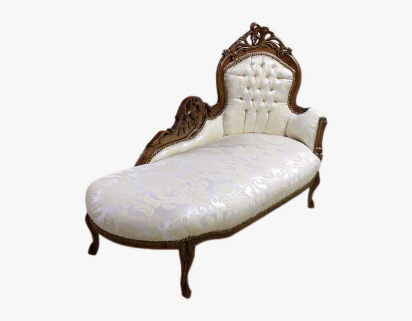 Chaiselongue Brown Frame, Biege Royal Flowers Silk - Chaise Longue, transparent png download